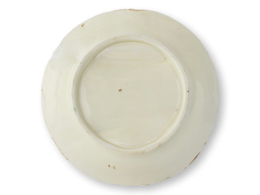 Antique French Barbotine Majolica Asparagus Plate by Frie Onnaing