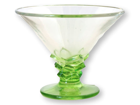 Midcentury French Poison Green Martini Glasses, Set of 6