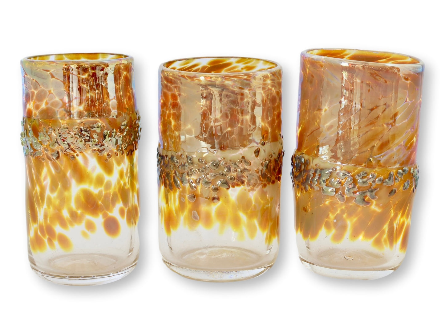 Vintage John Barber Signed Art Glass Tumblers