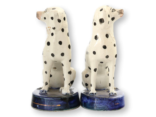Rare Pair of Antique English Staffordshire Dalmatians, C.1860