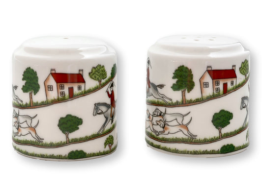 Vintage Coalport Hunting Scene Salt & Pepper