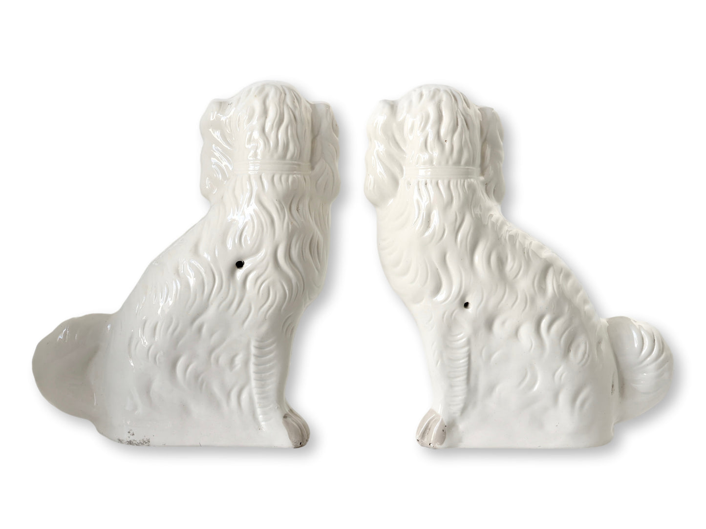 Rare Antique English Staffordshire #1 King Charles Spaniel 12" Mantle Dogs