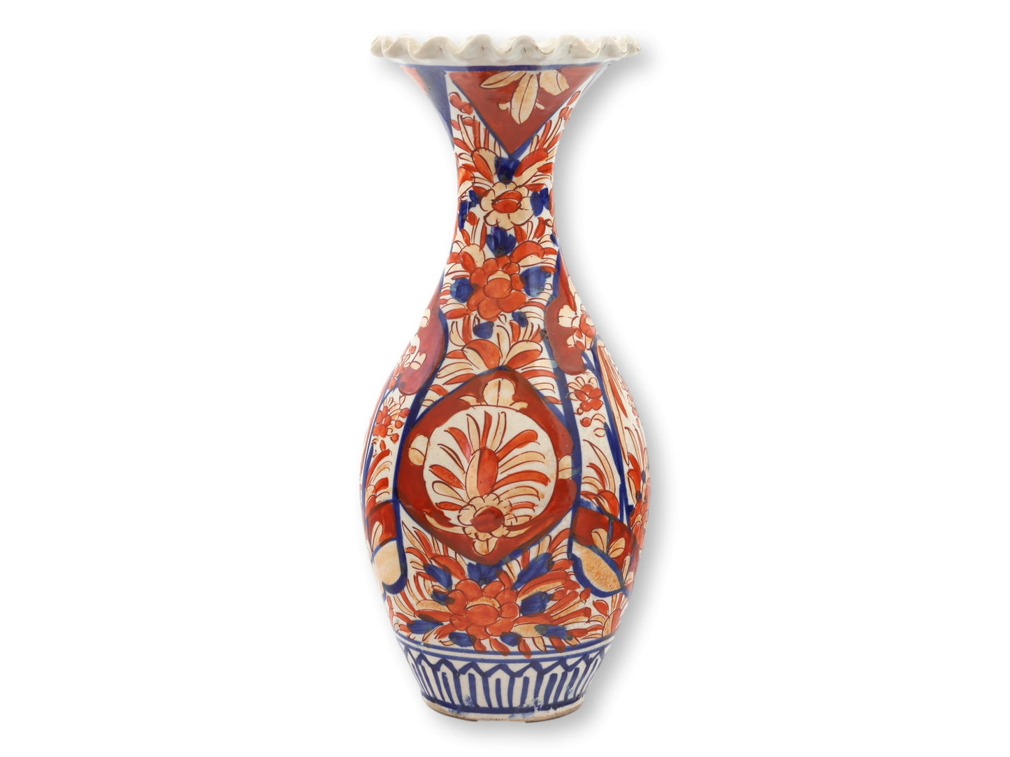 Japanese Imari Ruffle Top Vase