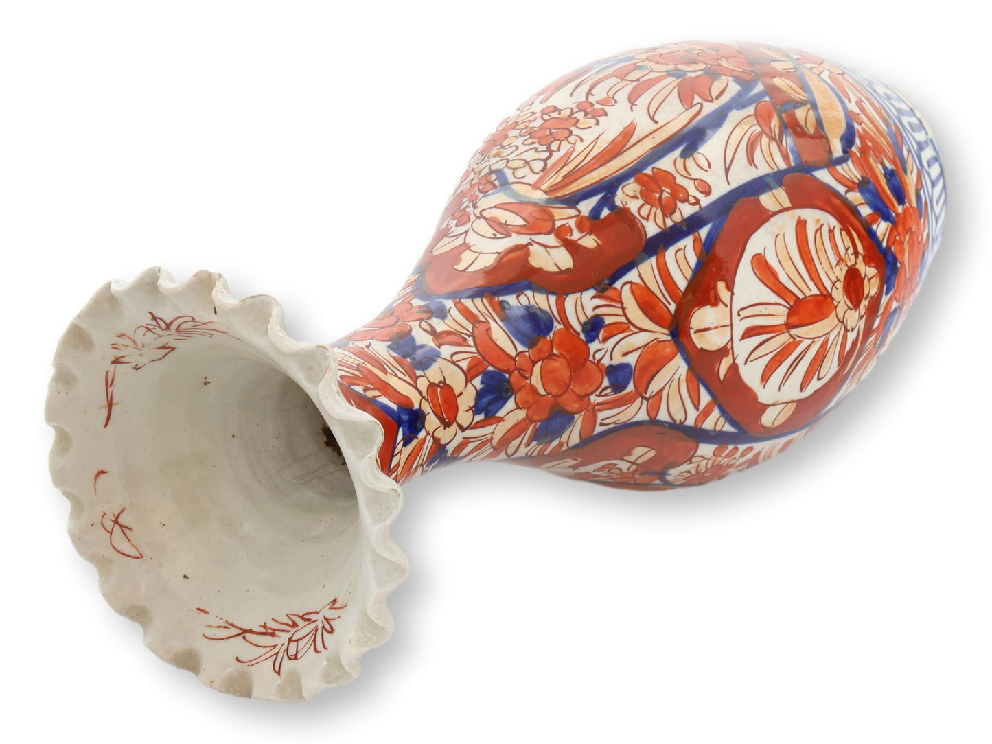 Japanese Imari Ruffle Top Vase