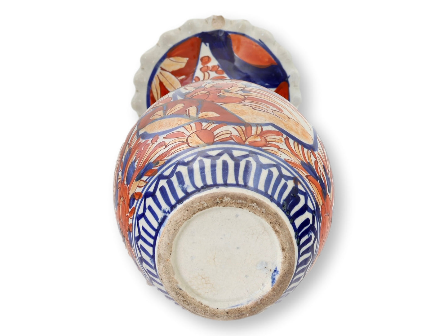 Japanese Imari Ruffle Top Vase