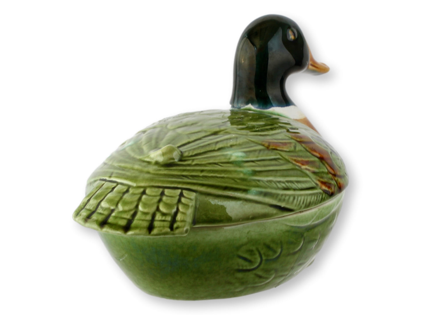 French Majolica Mallard Pâté Tureen