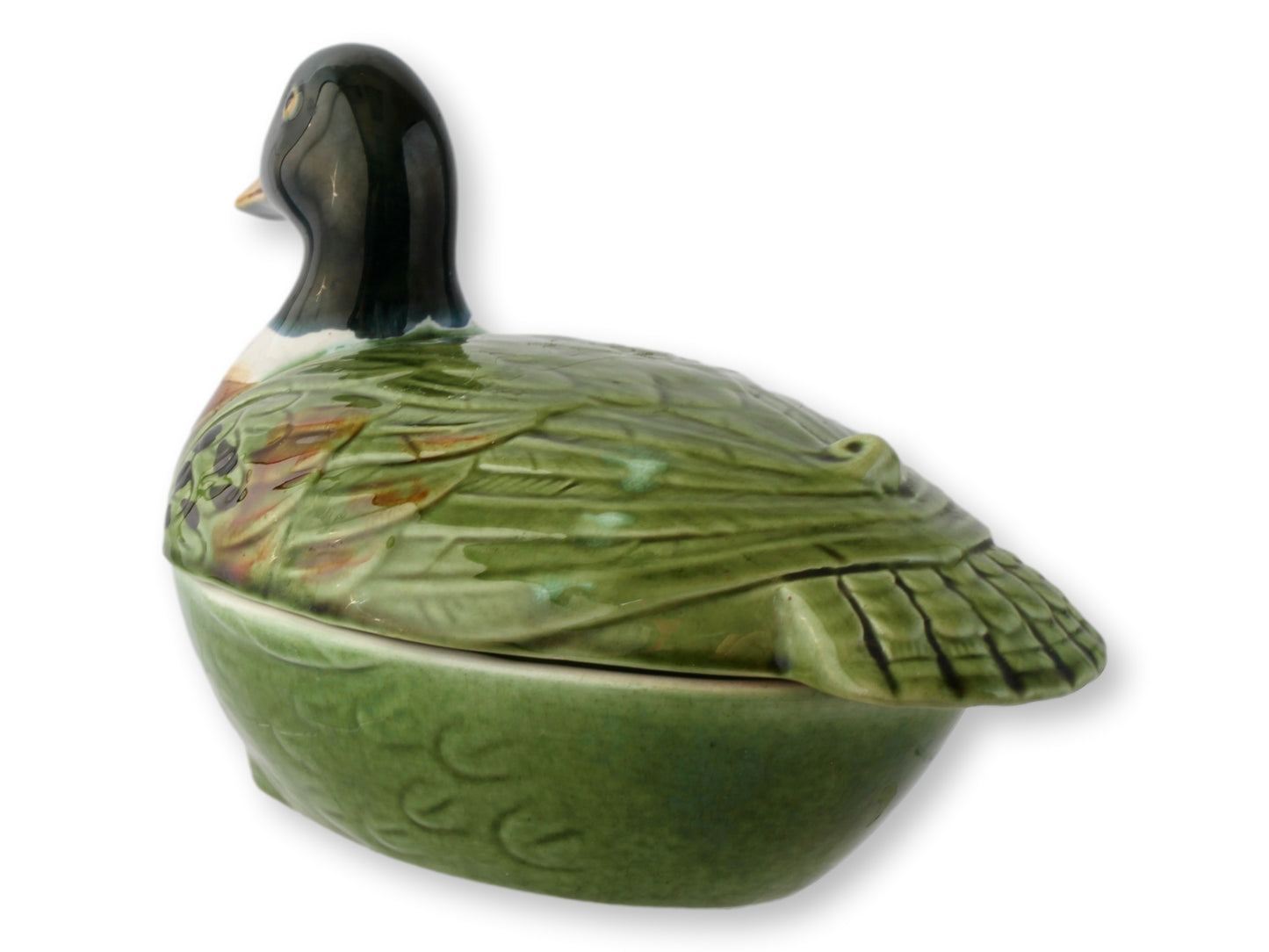 French Majolica Mallard Pâté Tureen