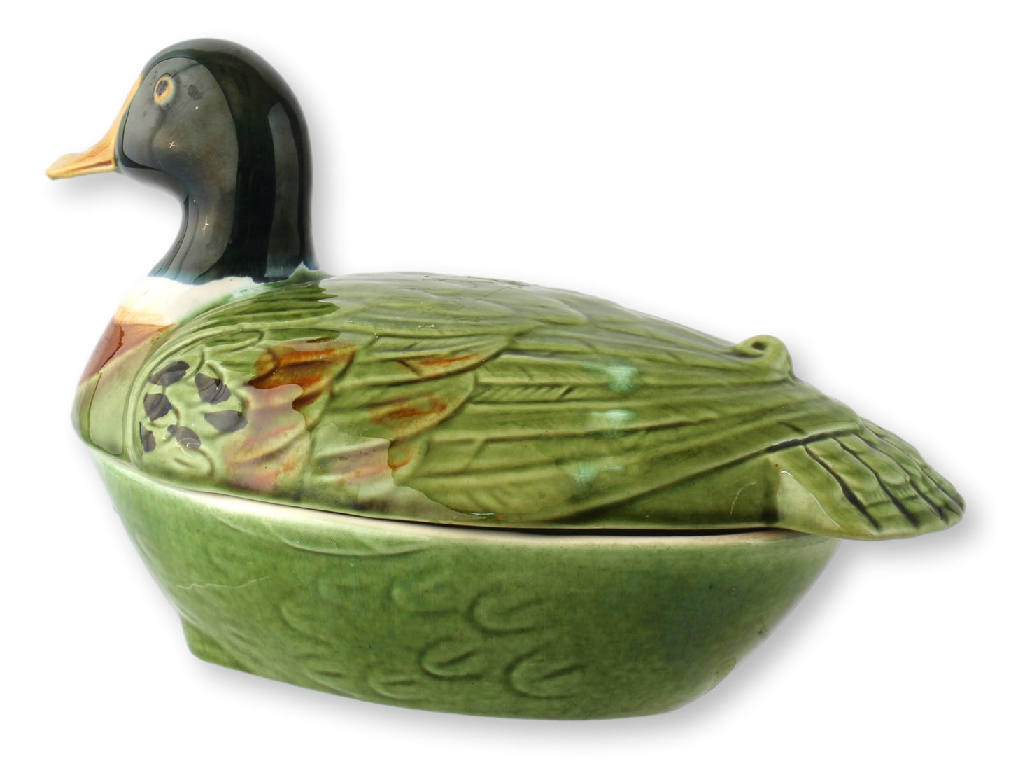 French Majolica Mallard Pâté Tureen