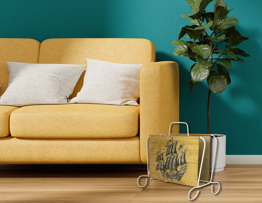 Midcentury Clipper Ship Magazine Holder
