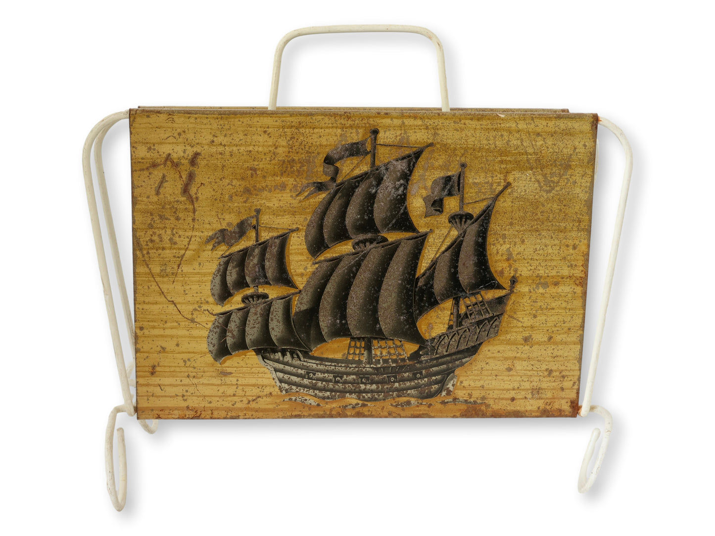 Midcentury Clipper Ship Magazine Holder
