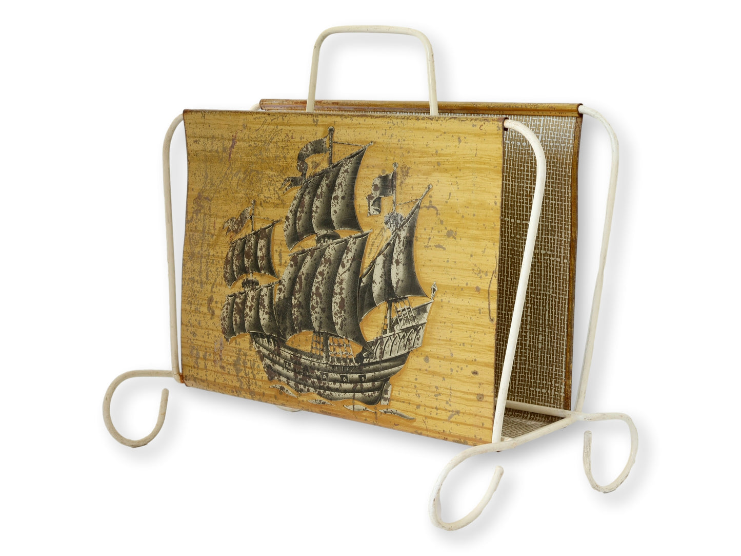 Midcentury Clipper Ship Magazine Holder