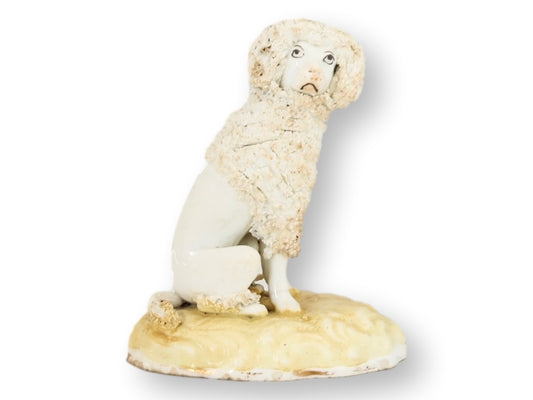 Rare Early 19th-Century English Staffordshire Rough Coat Poodle