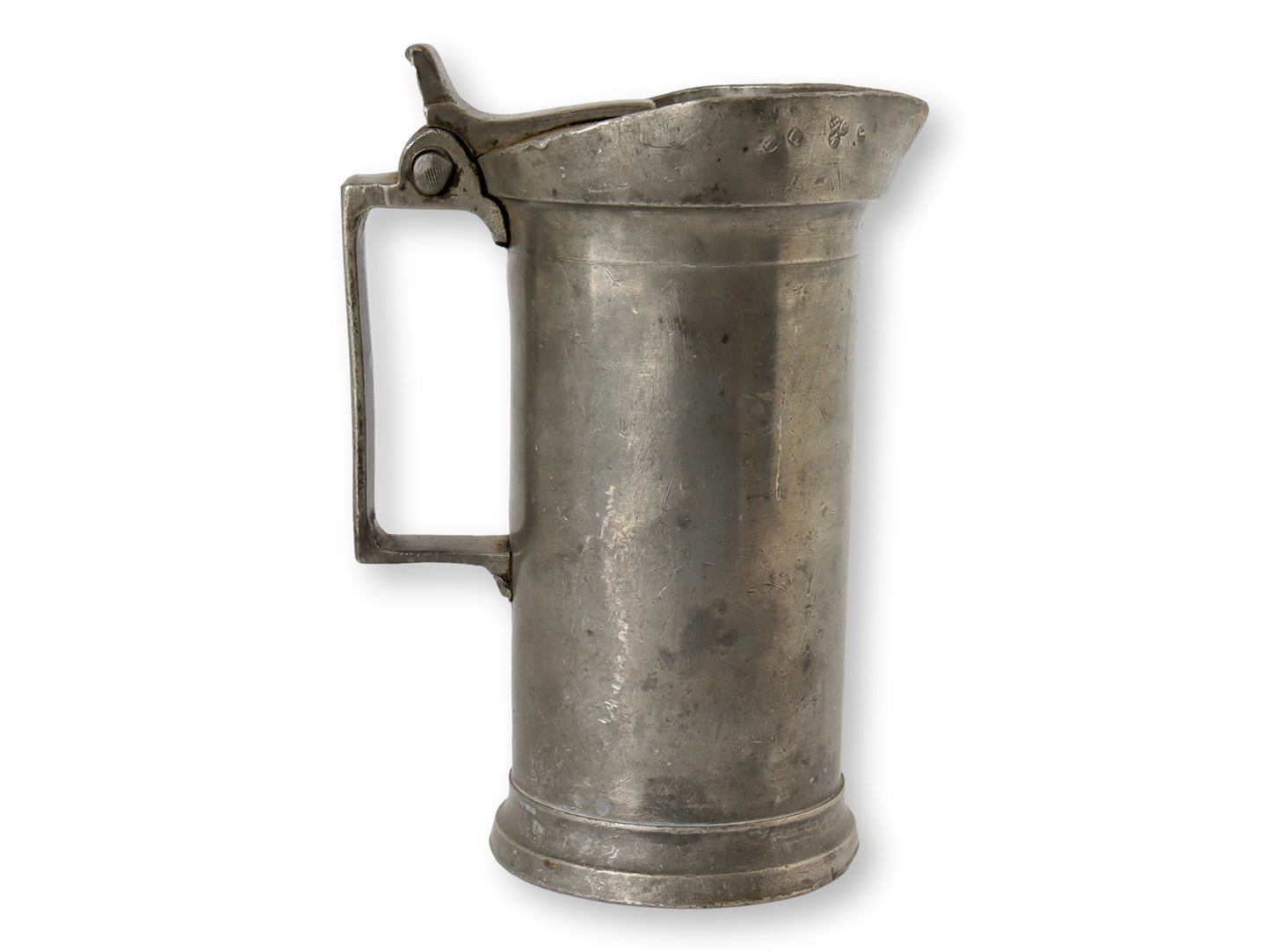 French Pewter Pitcher w/ Hinged Lid