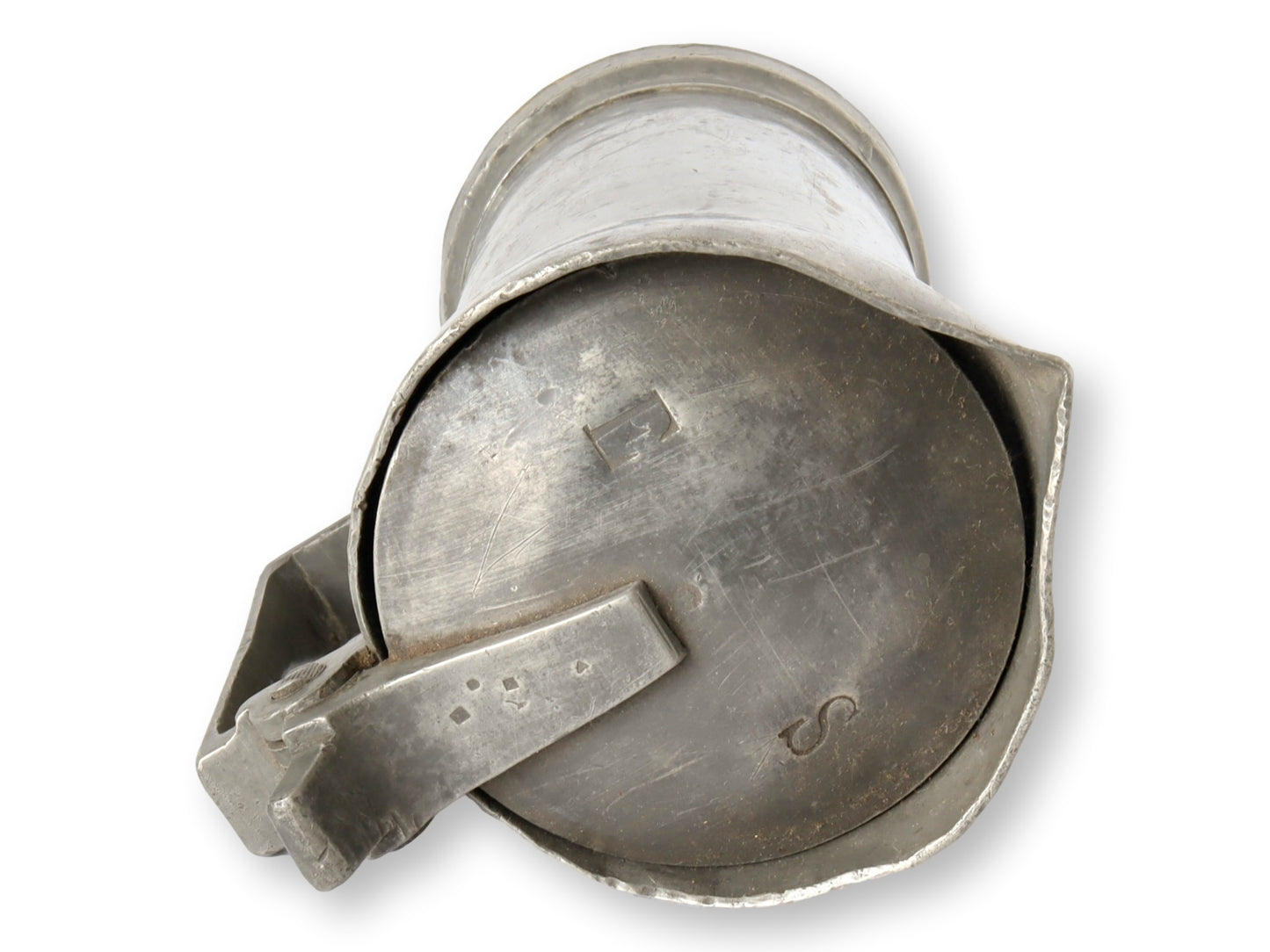 French Pewter Pitcher w/ Hinged Lid