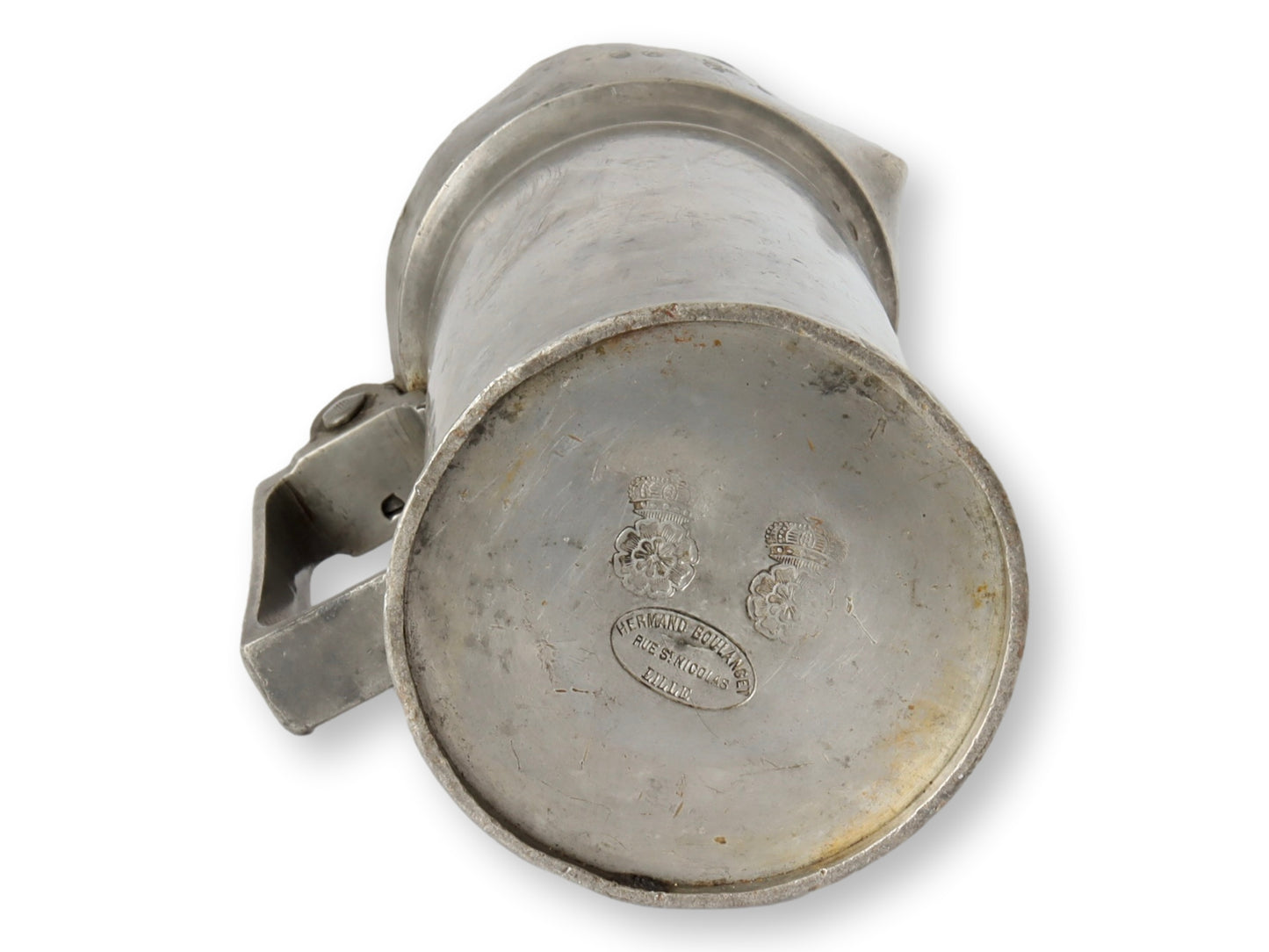French Pewter Pitcher w/ Hinged Lid