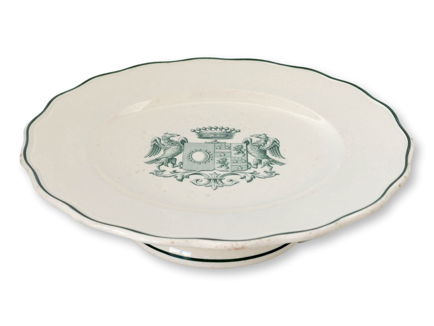 1880s English Cake Plate w/ Crest