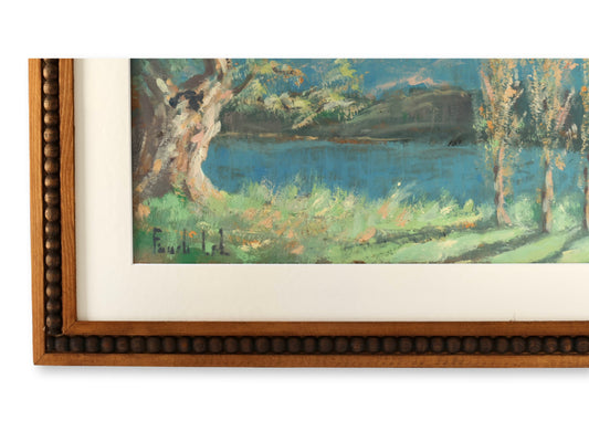 Vintage French Countryside Landscape Painting