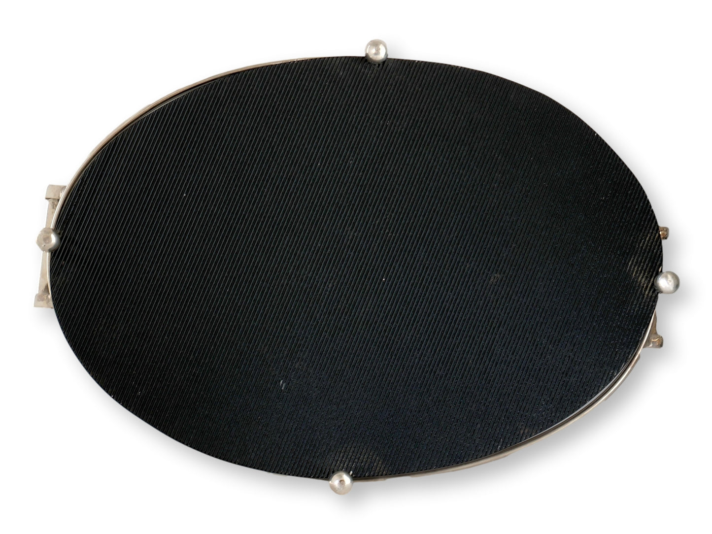 1930s Art Deco Silver-Plate  Glass Tray