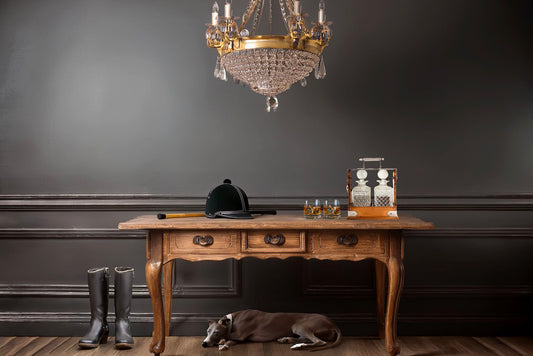 C. 1880s English Tantalus w/Original Key