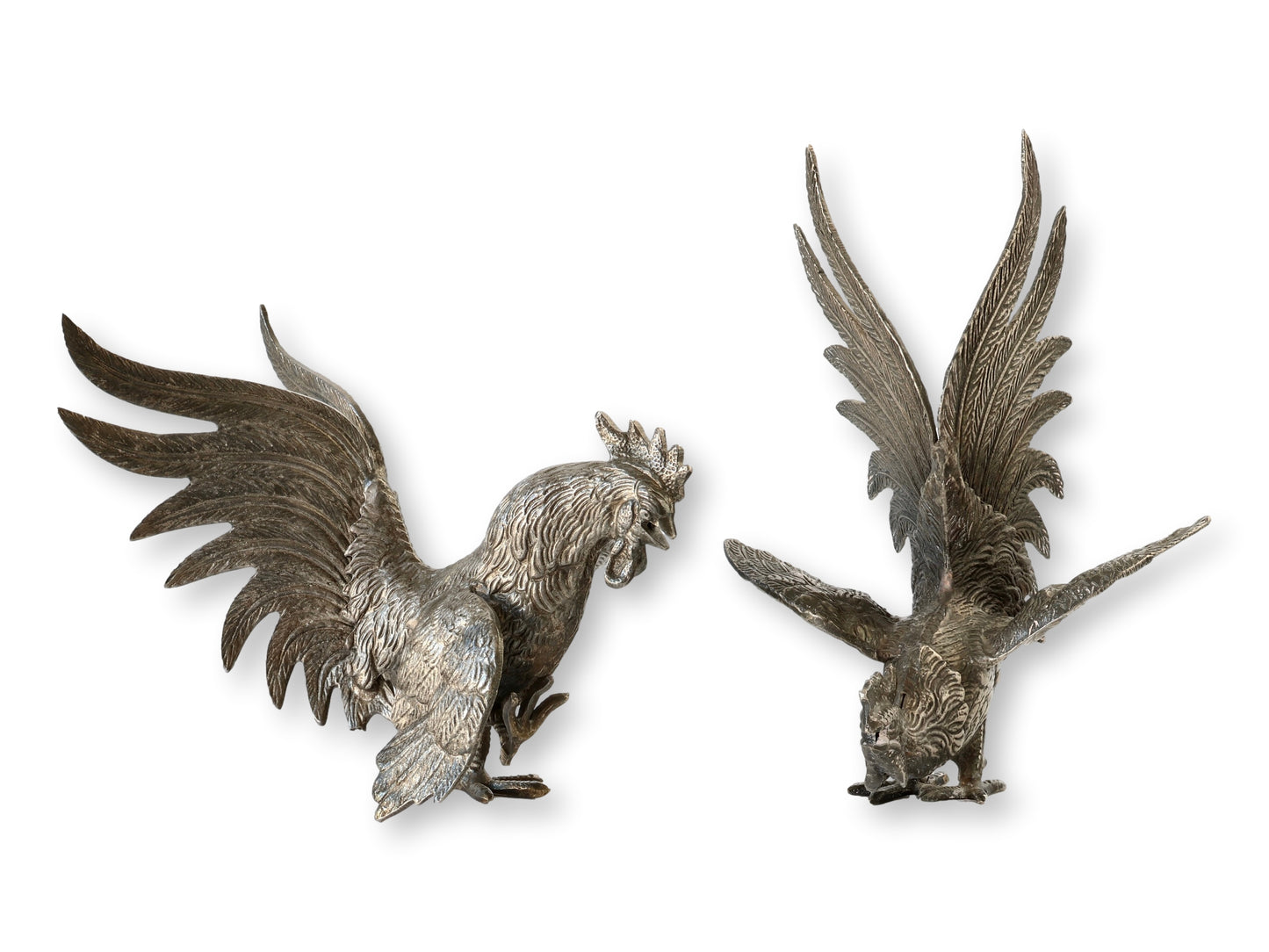 French Fighting Bird Table Ornaments, S/2