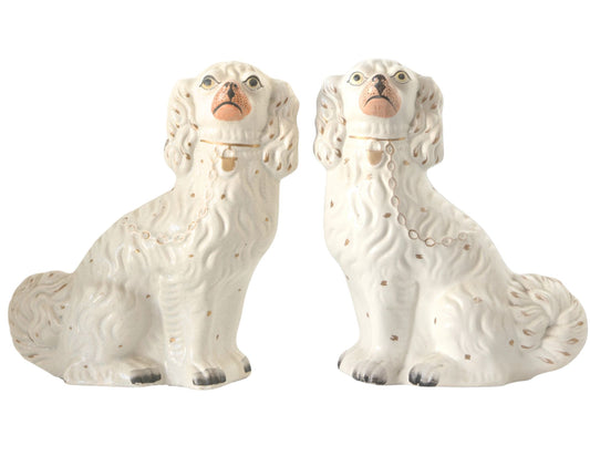 C. 1860 English Staffordshire King Charles Spaniel Mantle Dogs