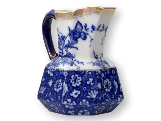 Antique English Flow Blue Water Pitcher