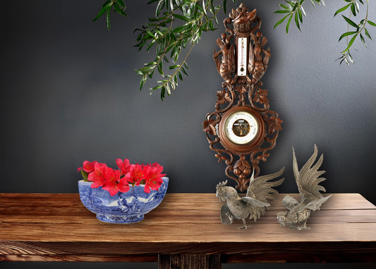 French Fighting Bird Table Ornaments Set of 2