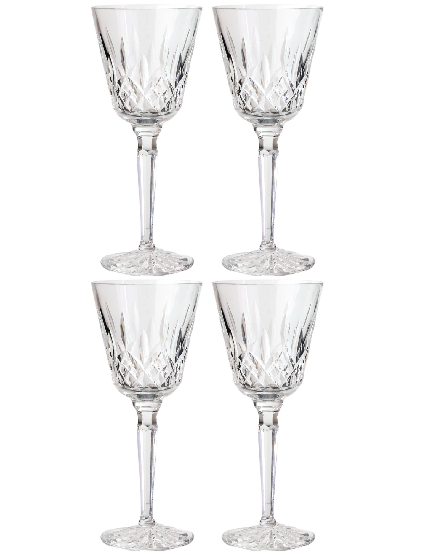 Vintage 7.5" Waterford Lismore Goblets, Set of 4