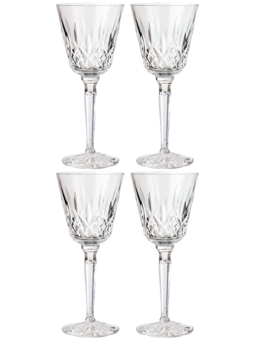 Vintage 7.5" Waterford Lismore Goblets, Set of 4