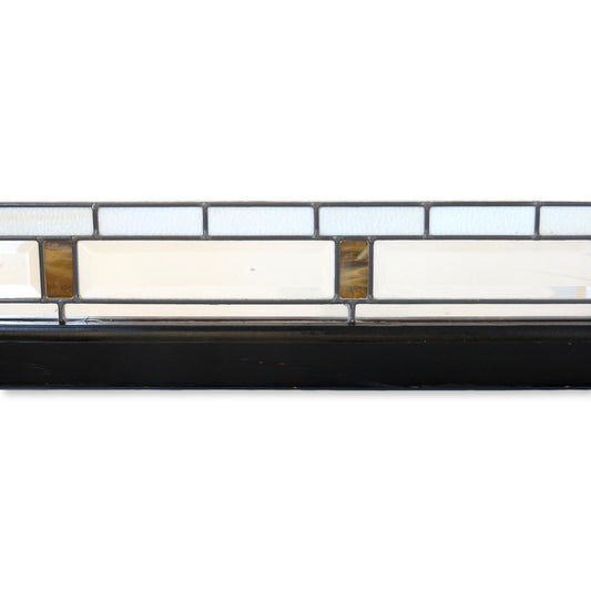 1970s Framed Stained Glass Beveled Mirror