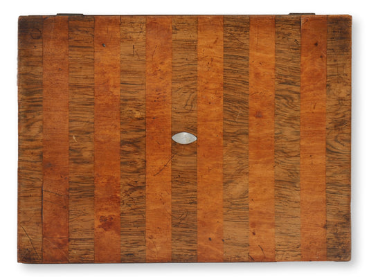 19th-C. English Inlaid Oak Storage Box