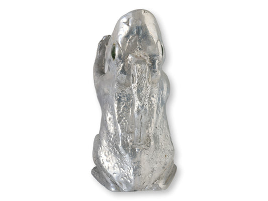 1970s Arthur Court Figural Frog Pitcher w/ Green Glass Eyes