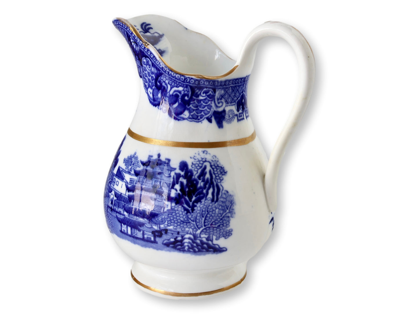 Antique English Porcelain Willow Creamer