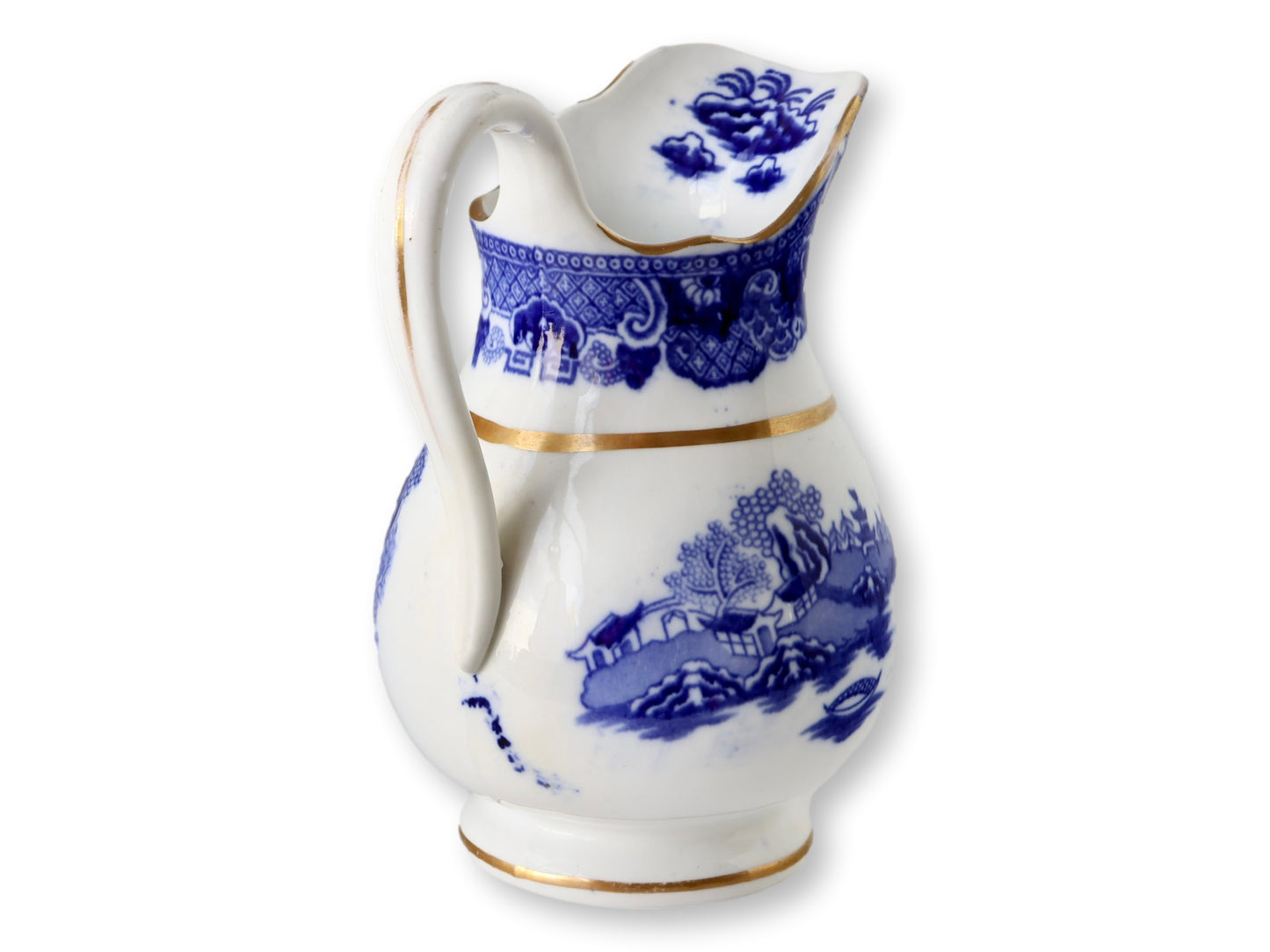 Antique English Porcelain Willow Creamer
