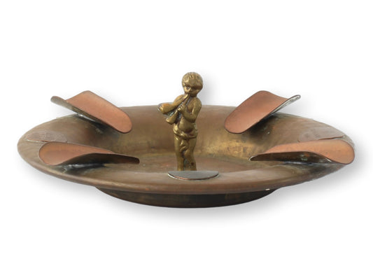 Antique Bronze Cherub Ashtray