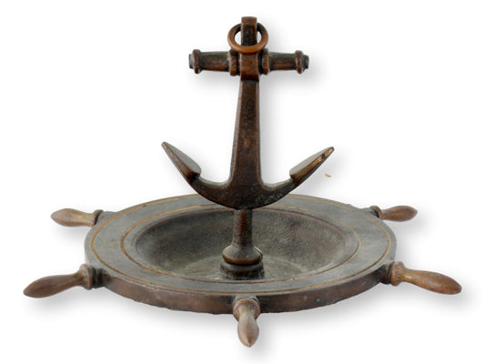 19th-C. English Brass Maritime Ashtray