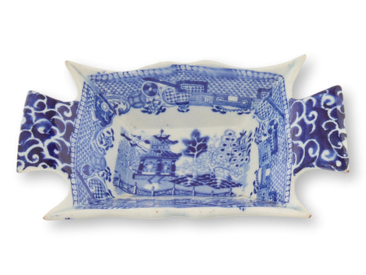 C. 1840s Pearlware Willow Pickle Dish