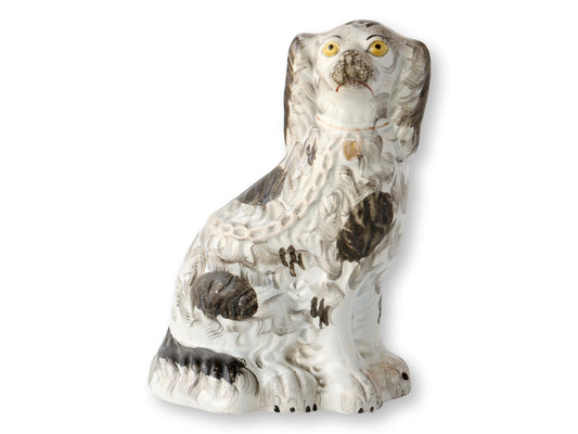 Antique English Staffordshire King Charles Spaniel Dog