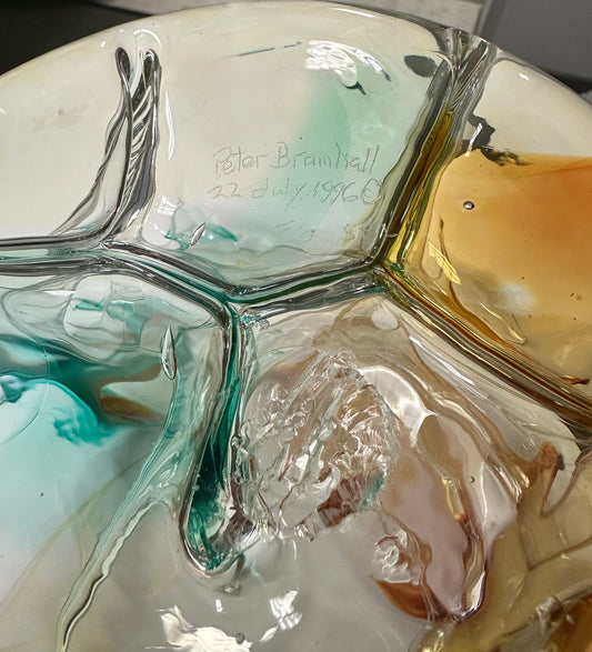 1996 Signed Peter Bramhall 10" Glass Orb