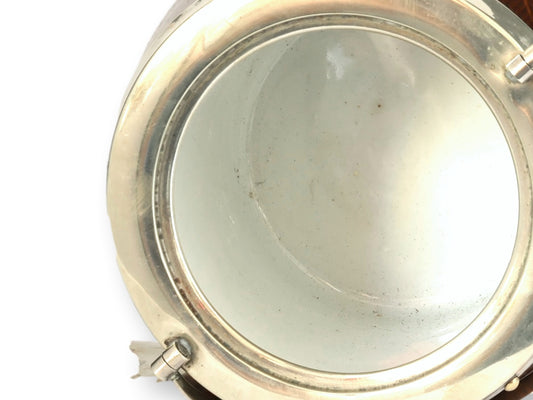 English Art Deco Ice Bucket Made of SS Luciana Salvaged Wood