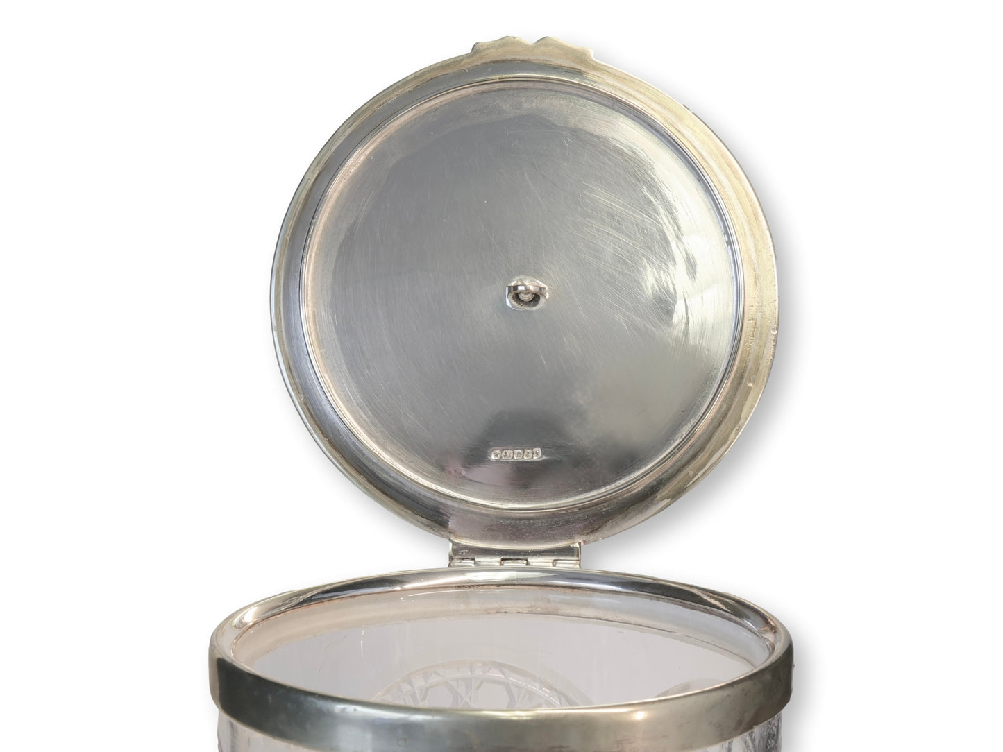 1920s English Crystal Ice Bucket w/ Tongs