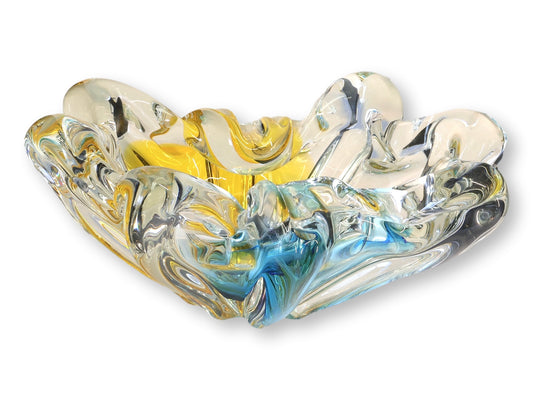 1970s Freeform Italian Murano Glass Bowl