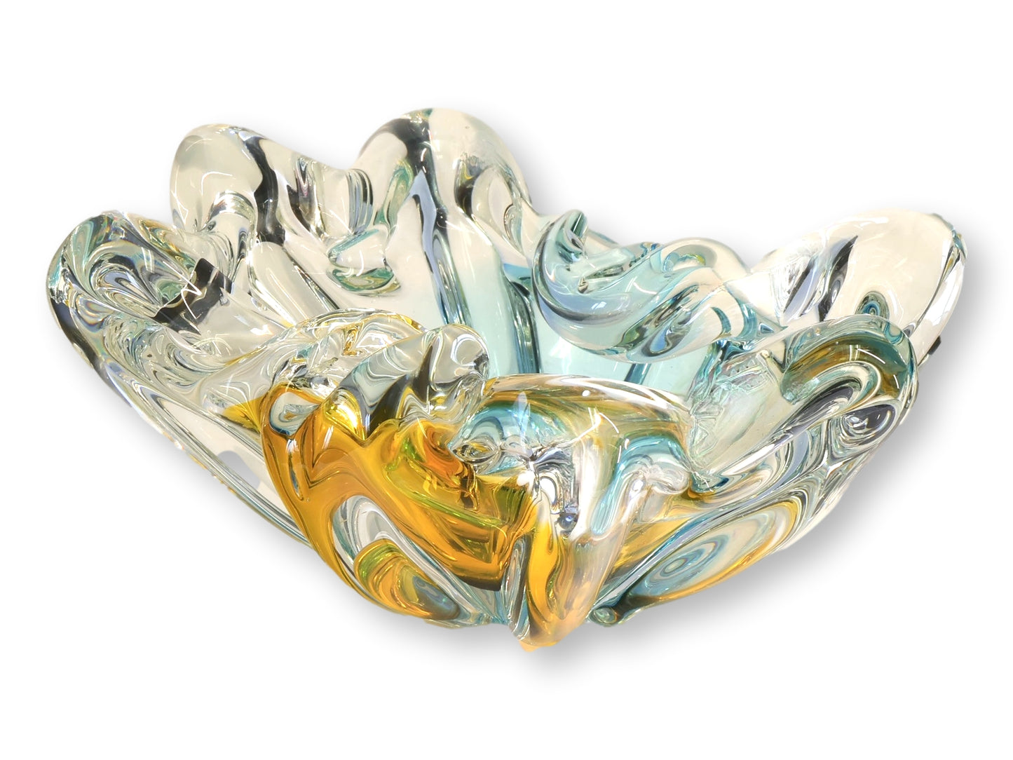 1970s Freeform Italian Murano Glass Bowl