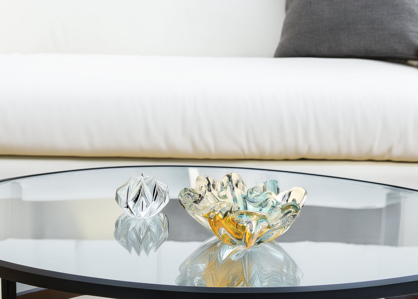 1970s Freeform Italian Murano Glass Bowl