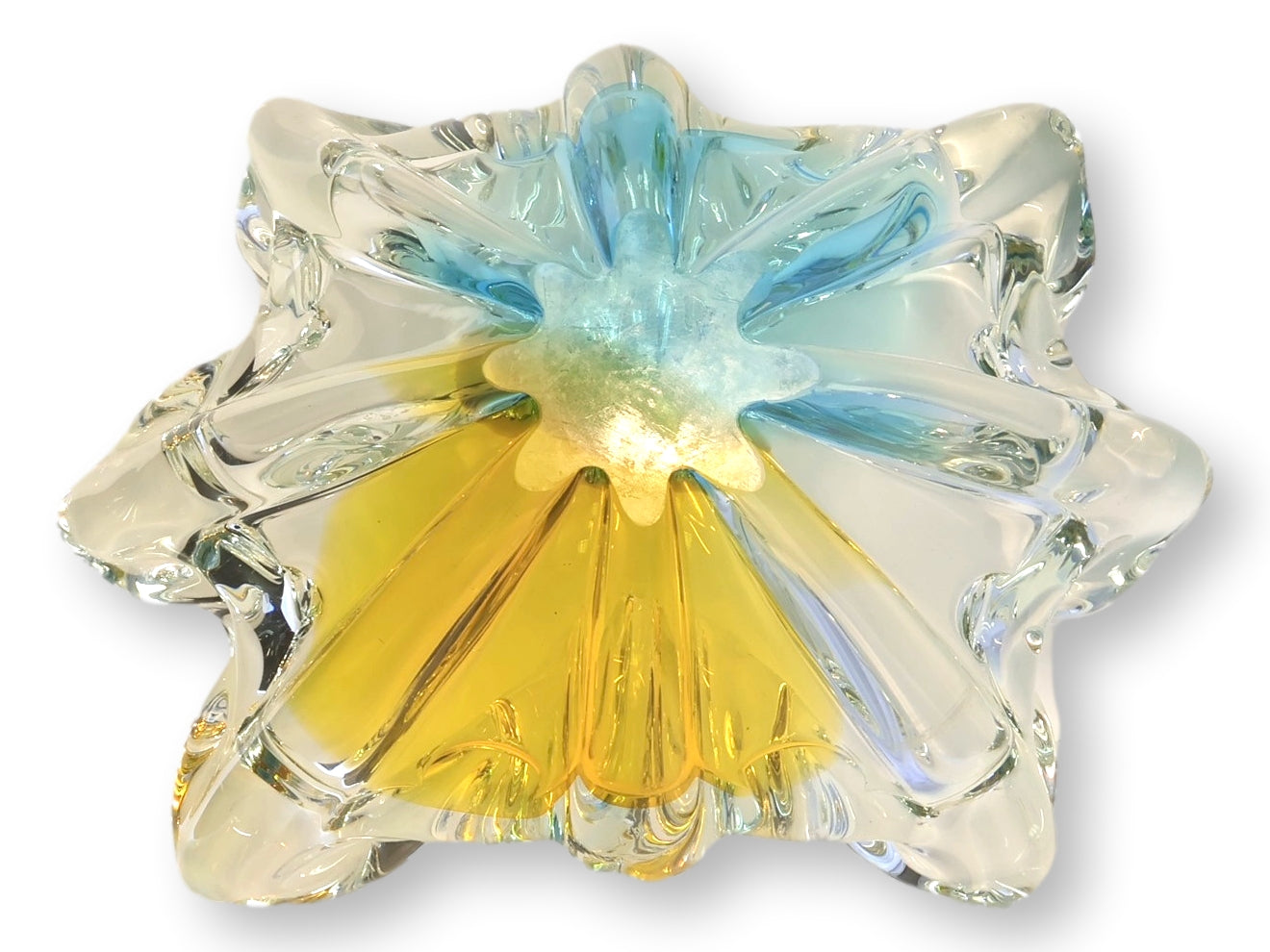 1970s Freeform Italian Murano Glass Bowl
