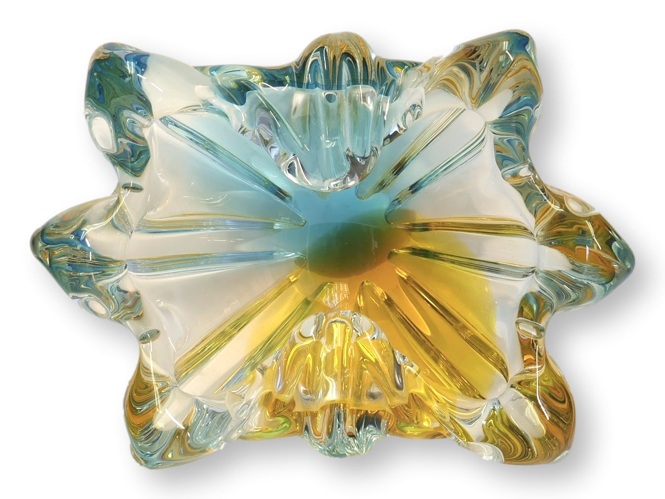1970s Freeform Italian Murano Glass Bowl