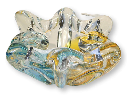 1970s Freeform Italian Murano Glass Bowl