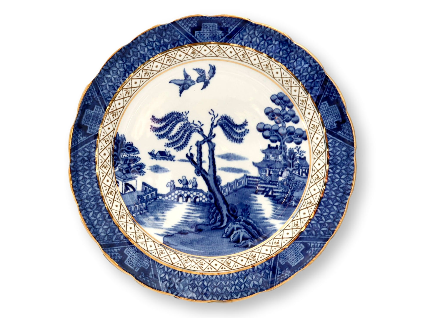 Vintage English Willow Dinnerware, Service for 6