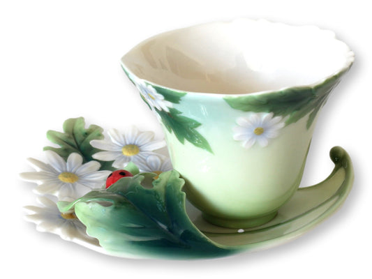 Franz Porcelan Ladybug Cup and Saucer