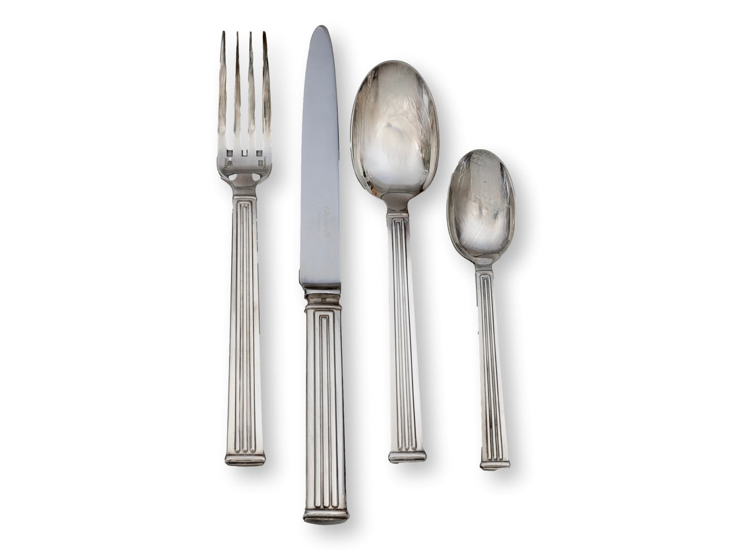 Vintage Christofle Triade Pattern Flatware, Service for 8